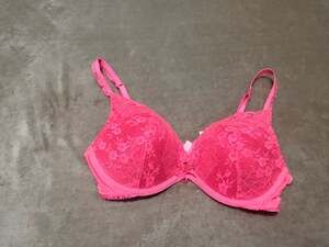 Victoria's Secret Neon Pink Floral Lace Push-Up Bra with Corset Detail 34C